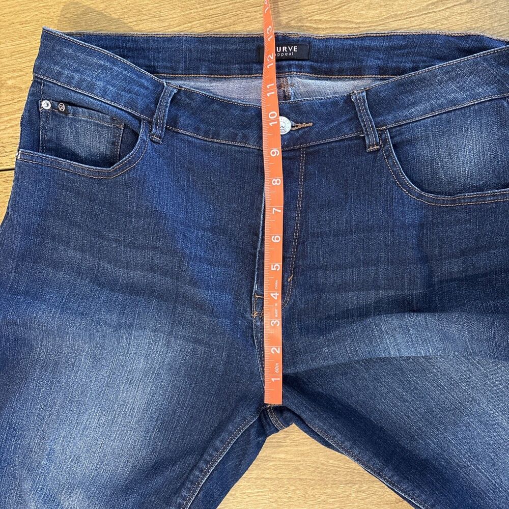 Curve Appeal Jeans Women's Sz 14/32 Stretch Dark Wash Normcore Cute Trendy - Picture 6 of 7